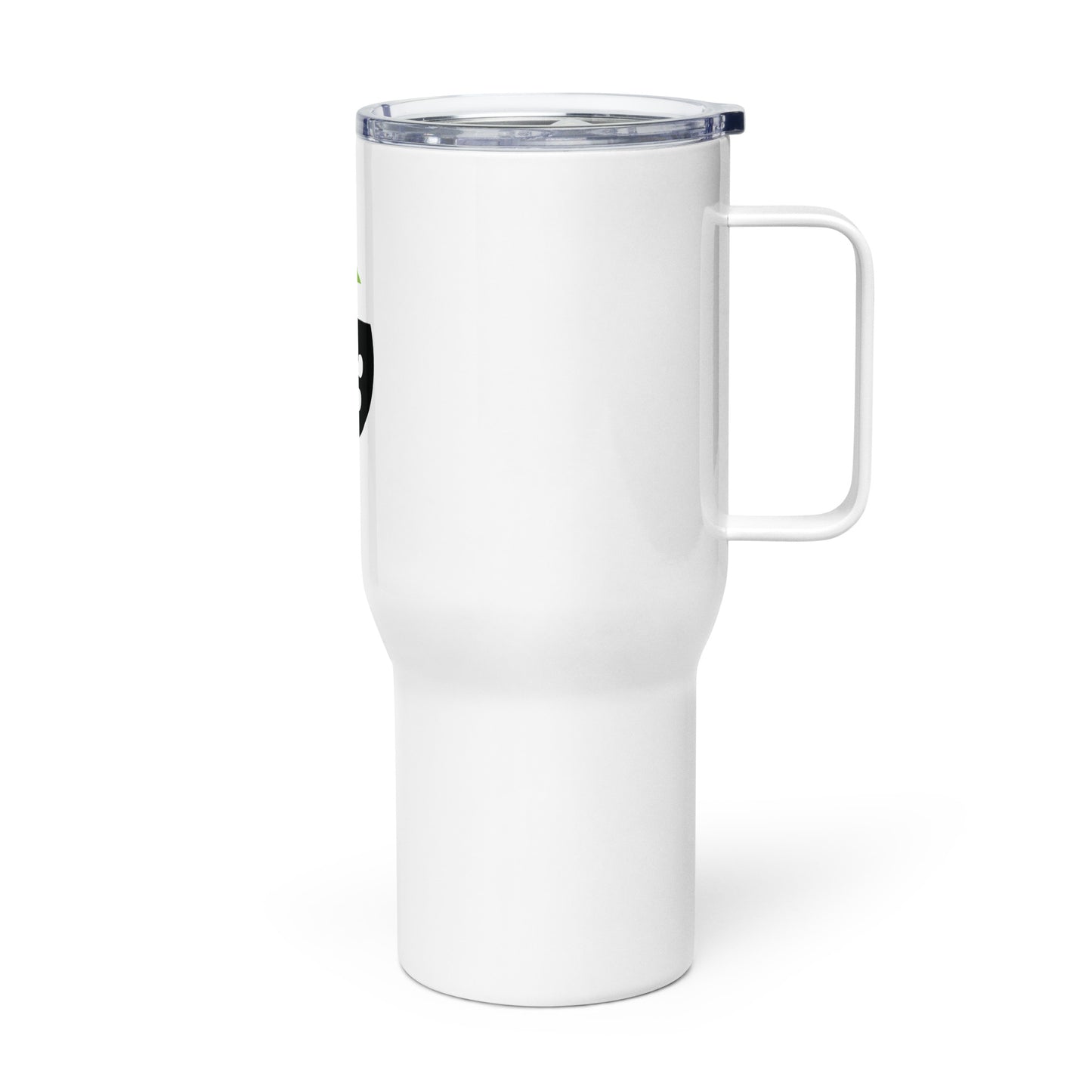 FrogDaddy "F" Logo Travel mug with a handle