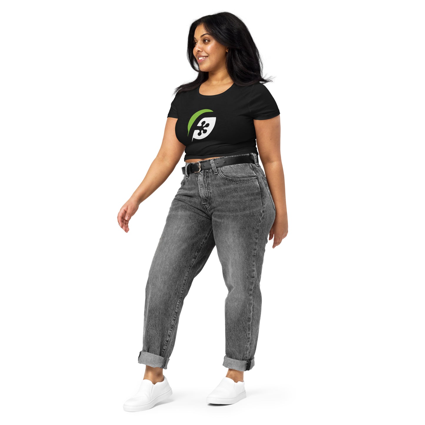 FrogDaddy "F" Logo Black Women’s Crop Tee