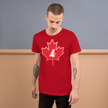 Load image into Gallery viewer, Oh Canada! Transporting Dart Frog &amp; Maple Leaf Short-Sleeve Unisex T-Shirt