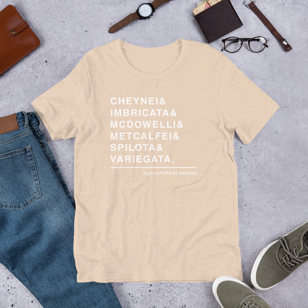 Carpet Python (Morelia spilota) Subspecies List Short-Sleeve Unisex T-Shirt