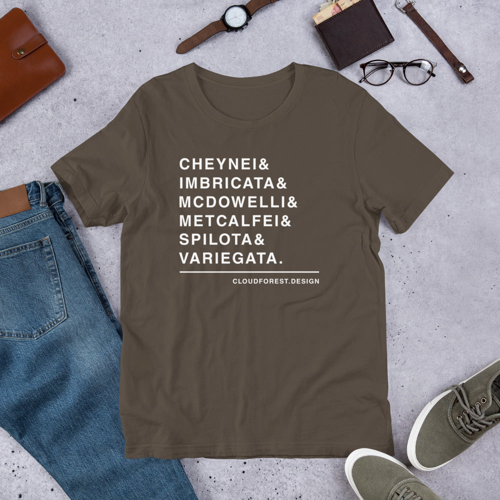 Carpet Python (Morelia spilota) Subspecies List Short-Sleeve Unisex T-Shirt