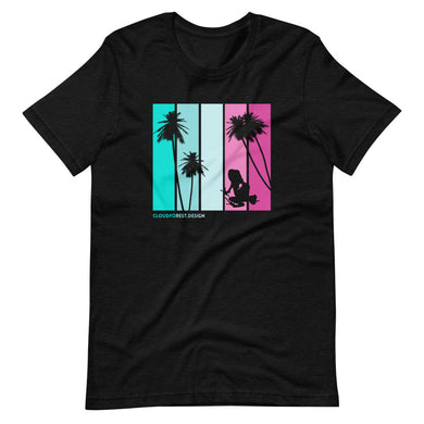 Miami Inspired Neon Colors and Transporting Dart Frog Short-Sleeve Unisex T-Shirt