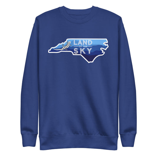 Land of the Sky Mountains and Salamander Unisex Premium Sweatshirt to Benefit NC Disaster Relief