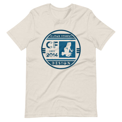 Cloud Forest Since 2014 Art Deco Blue Circle Logo Unisex T-Shirt