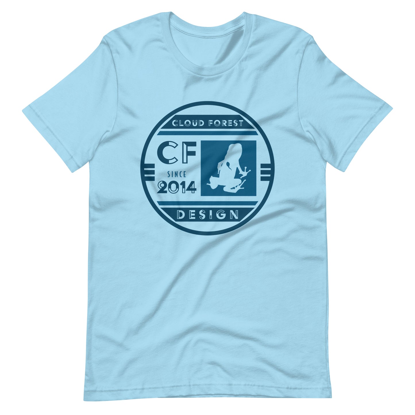 Cloud Forest Since 2014 Art Deco Blue Circle Logo Unisex T-Shirt