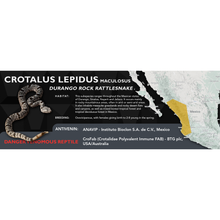 Load image into Gallery viewer, Durango Rock Rattlesnake (Crotalus lepidus maculosus) Standard Vivarium Label