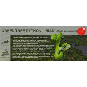 Green Tree Python (Morelia azurea & Morelia viridis) - Black Series Vivarium Label