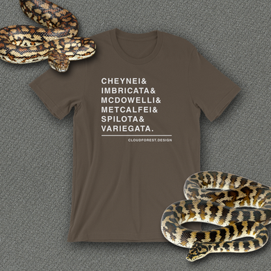 Carpet Python (Morelia spilota) Subspecies List Short-Sleeve Unisex T-Shirt