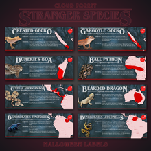 Load image into Gallery viewer, Stranger Species Special Edition Halloween Vivarium Label