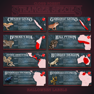 Stranger Species Special Edition Halloween Vivarium Label