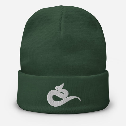 Embroidered Python Beanie