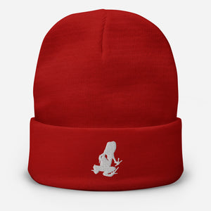 Embroidered Transporting Dart Frog Beanie