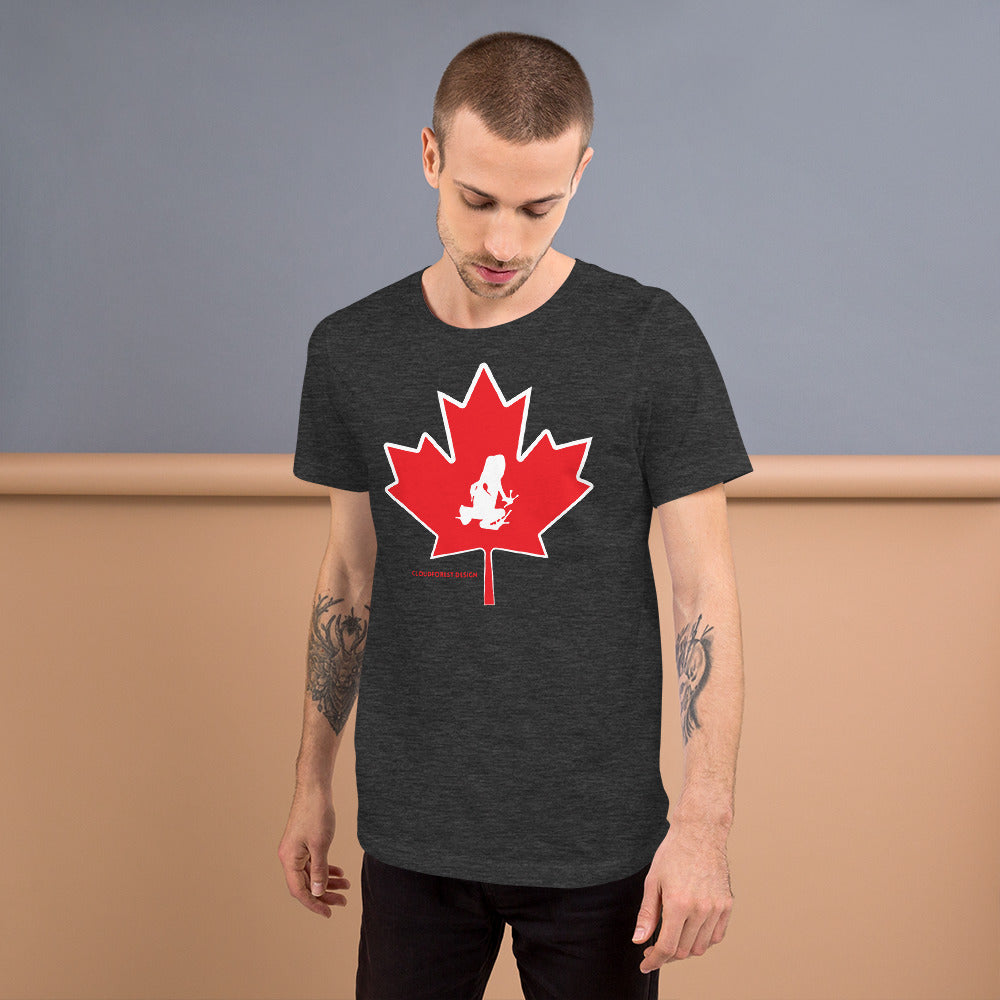 Oh Canada! Transporting Dart Frog & Maple Leaf Short-Sleeve Unisex T-Shirt