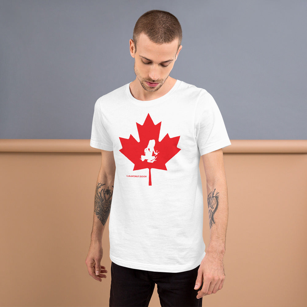 Oh Canada! Transporting Dart Frog & Maple Leaf Short-Sleeve Unisex T-Shirt