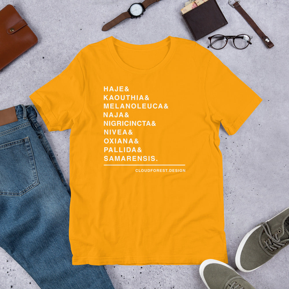 Naja Species List Short-Sleeve Unisex T-Shirt