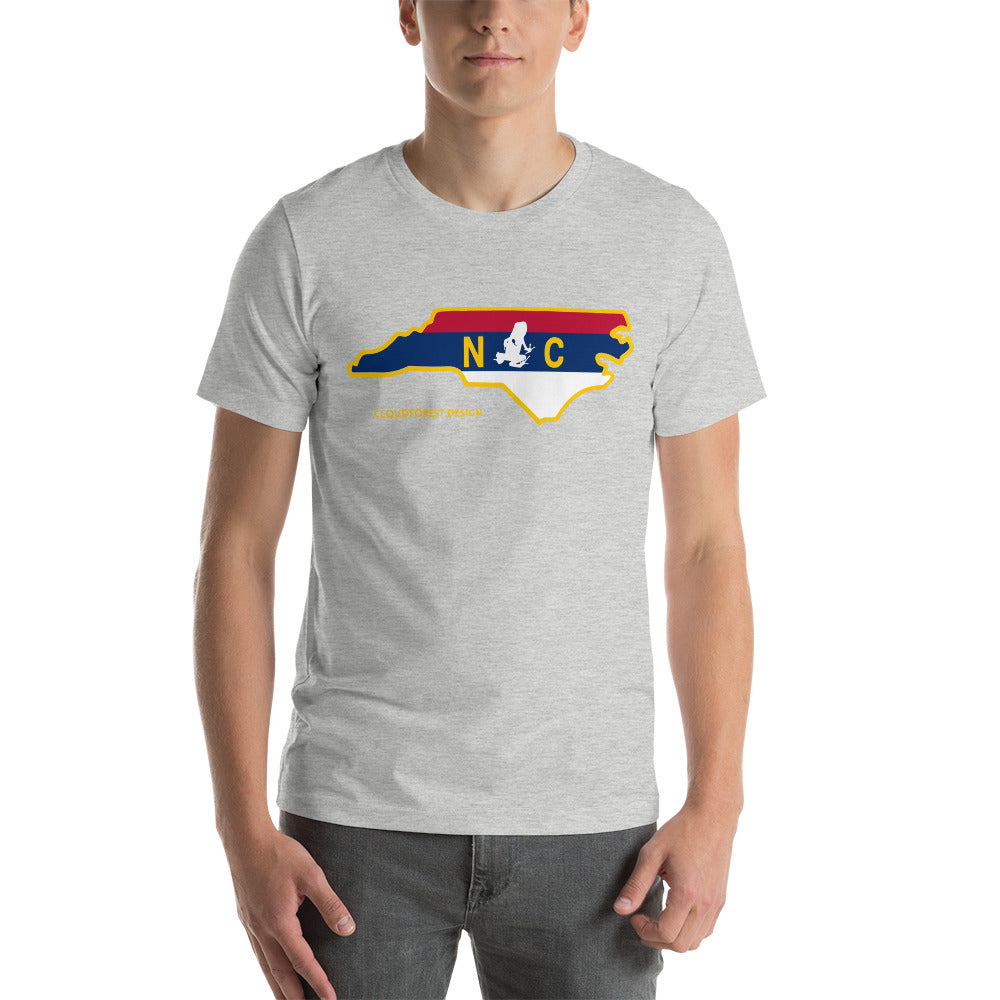 North Carolina Flag Transporting Dart Frog Short-Sleeve Unisex T-Shirt