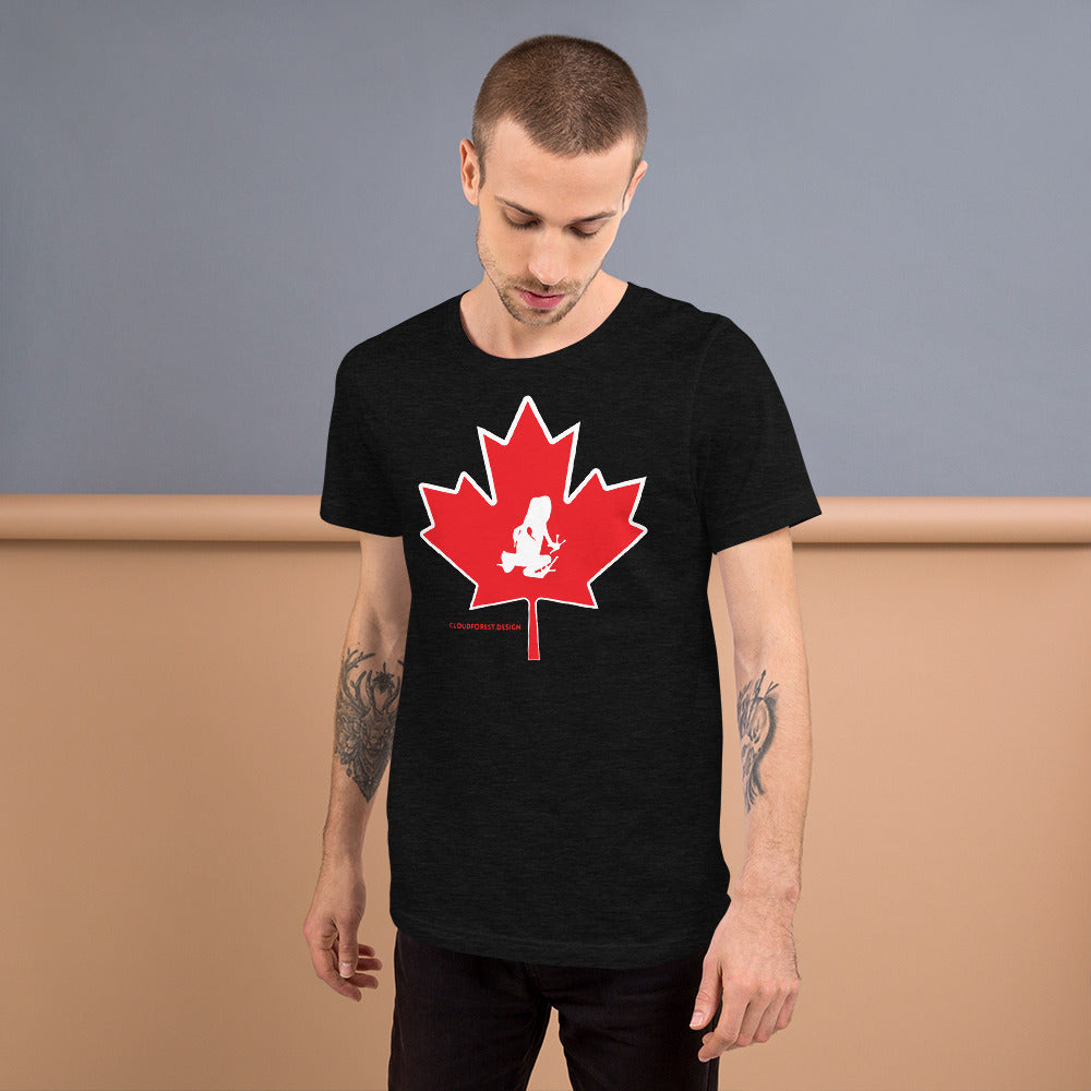 Oh Canada! Transporting Dart Frog & Maple Leaf Short-Sleeve Unisex T-Shirt