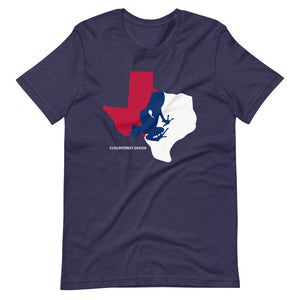 Texas State Outline With Transporting Dart Frog Short-Sleeve Unisex T-Shirt