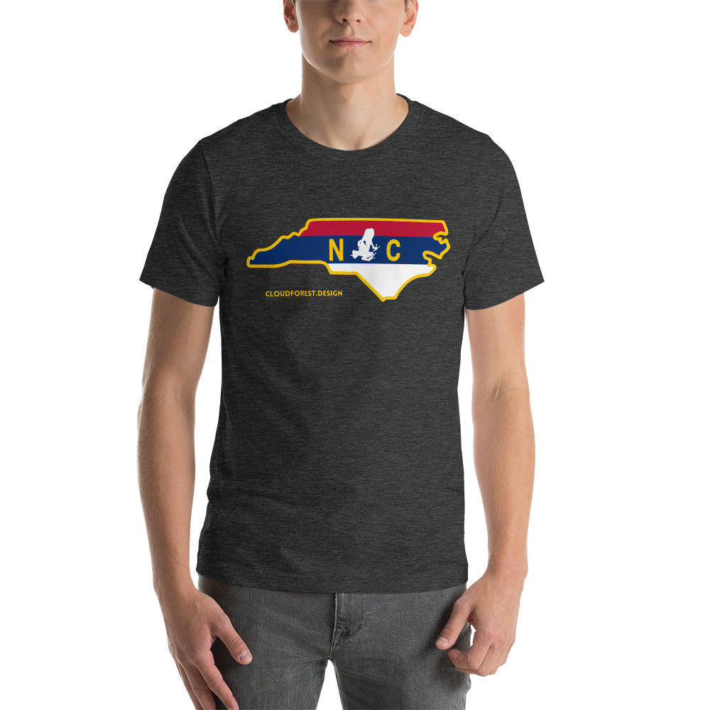 North Carolina Flag Transporting Dart Frog Short-Sleeve Unisex T-Shirt