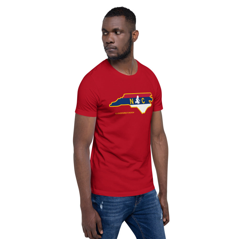 North Carolina Flag Transporting Dart Frog Short-Sleeve Unisex T-Shirt