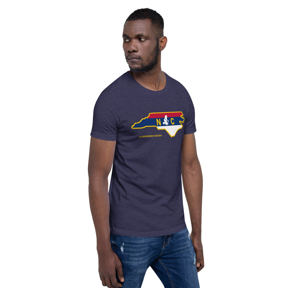 North Carolina Flag Transporting Dart Frog Short-Sleeve Unisex T-Shirt