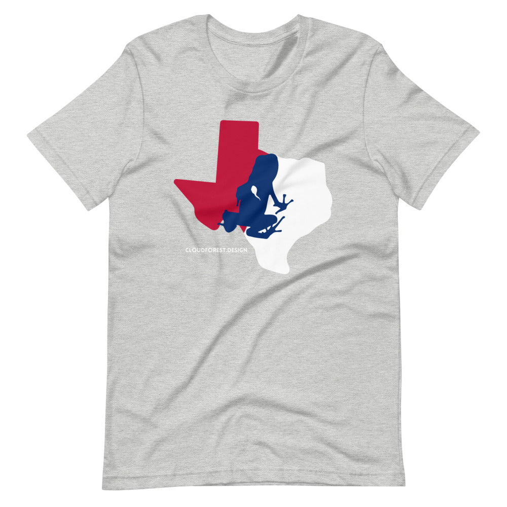 Texas State Outline With Transporting Dart Frog Short-Sleeve Unisex T-Shirt