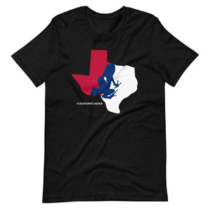 Texas State Outline With Transporting Dart Frog Short-Sleeve Unisex T-Shirt