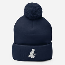 Load image into Gallery viewer, Embroidered Transporting Dart Frog Pom-Pom Beanie