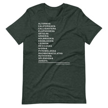 Load image into Gallery viewer, Kingsnake Common Species List Unisex T-Shirt